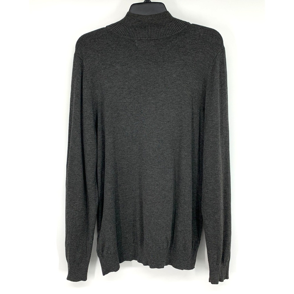 Calvin Klein Sweater Womens Size XL Gray Ribbed Mock Neck Pullover Long Sleeve - Picture 7 of 9